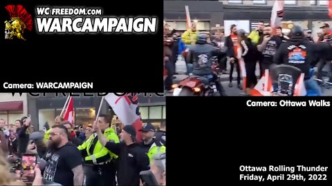 Evidence of Police Pushing Woman at Ottawa Rolling Thunder April 29th 2022