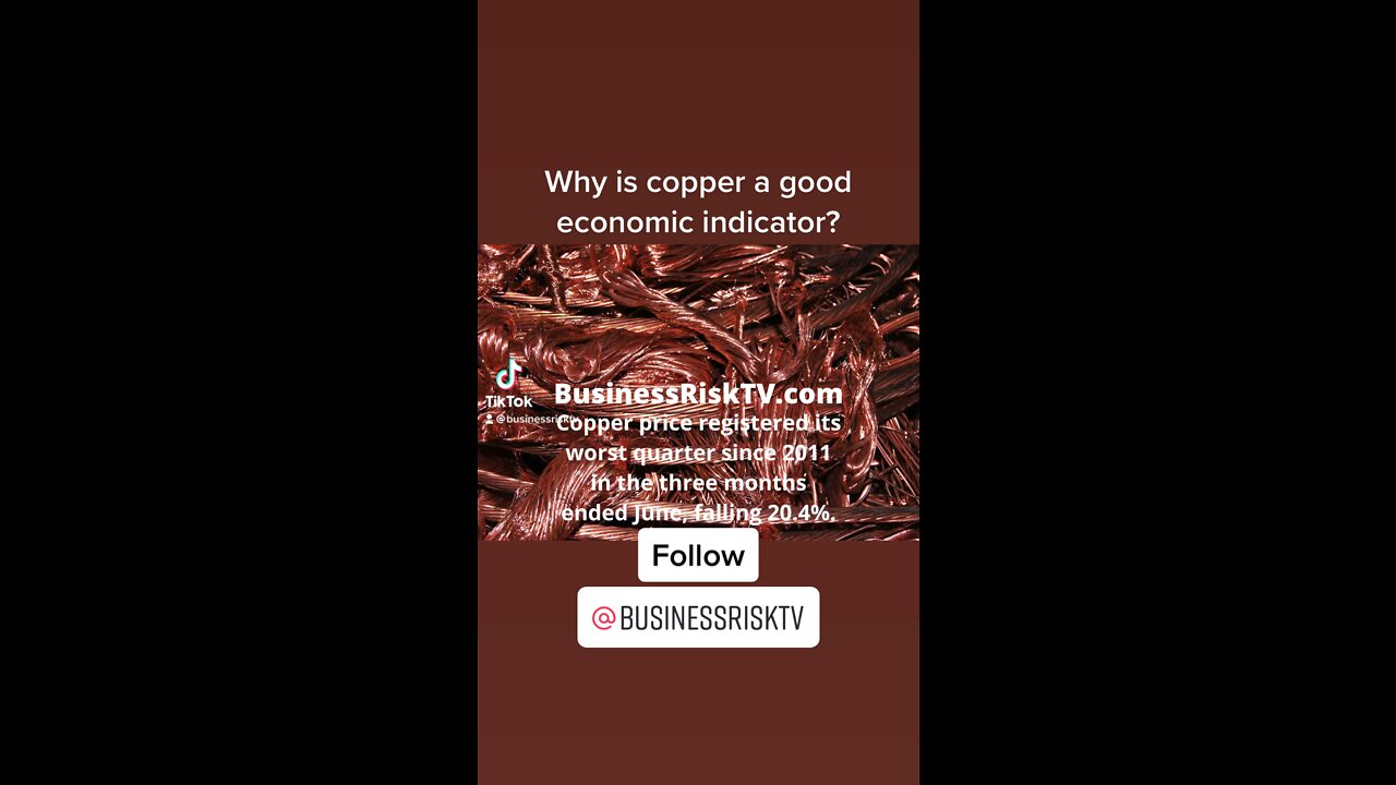 Keep your eye on the price of copper to flag up progress towards global recession and recovery￼