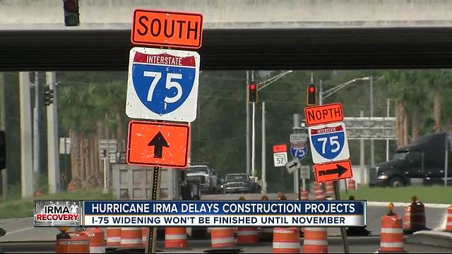 Hurricane Irma, other issues delay I-75 widening through Pasco County