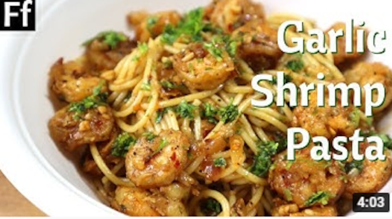 Spicy Butter Garlic Shrimp Pasta Recipe | Prawn Pasta