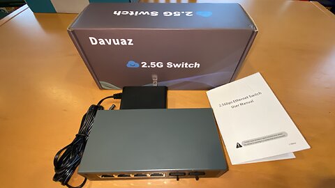 UnBoXing 2.5G Unmanaged Ethernet Network Switch 4 2.5G Base-T Ports 2 x 10G SFP Uplink Port 100 1000
