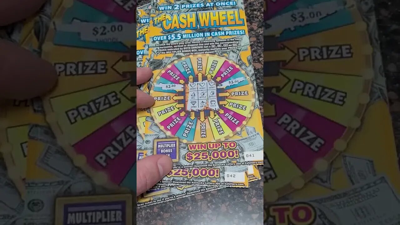 Winning Kentucky Cash Wheel Lottery Ticket #shorts