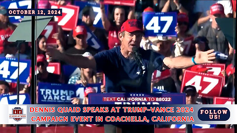 BREAKING NEWS: Dennis Quaid Gives Fiery Speech Calling On Voters To Support Trump At Coachella Rally