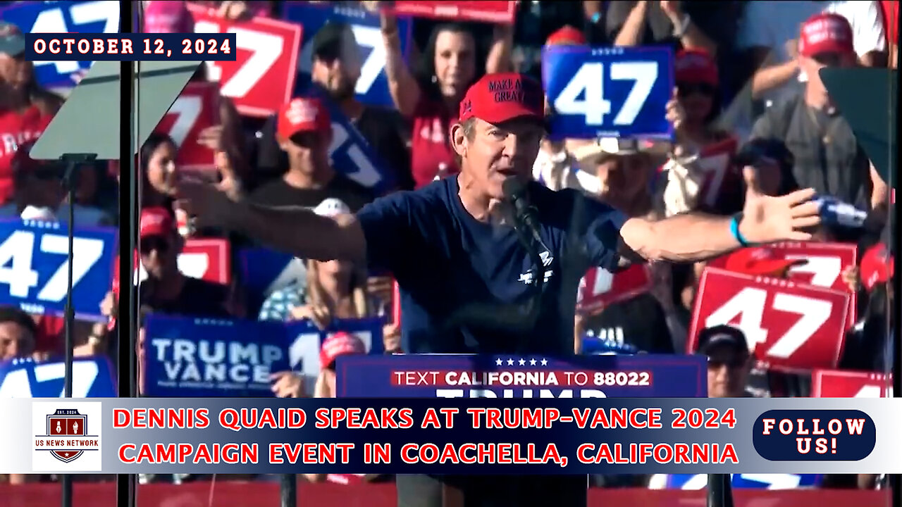 BREAKING NEWS: Dennis Quaid Gives Fiery Speech Calling On Voters To Support Trump At Coachella Rally