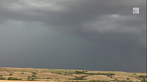 Lightning flashes through thick clouds in Lumsden, SK