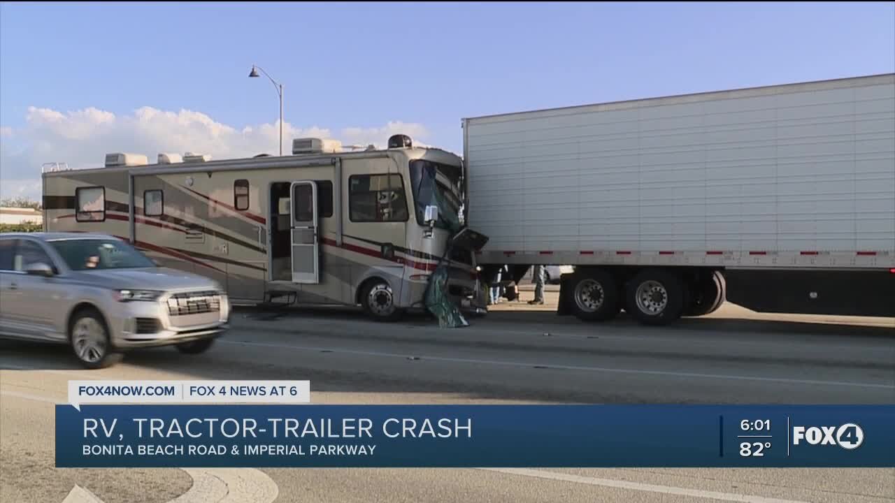 Traffic delays due to RV crash