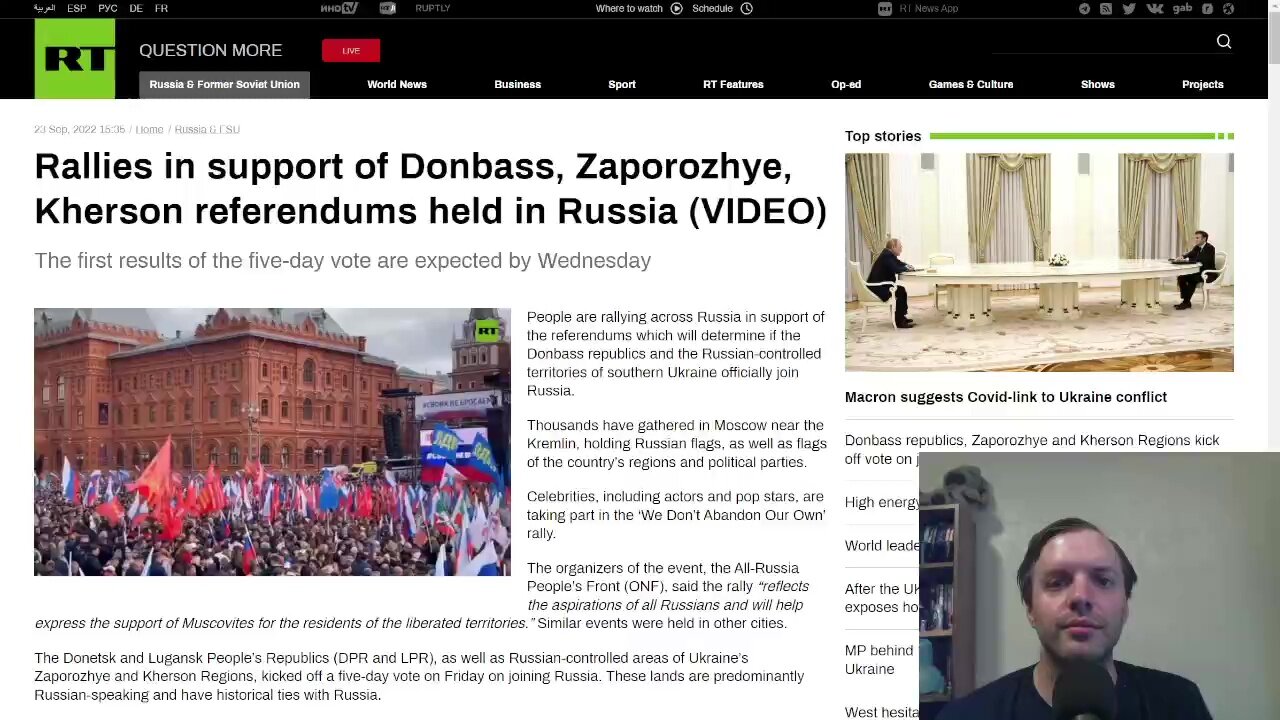Rallies in support of Donbass, Zaporozhye, Kherson referendums held in Russia