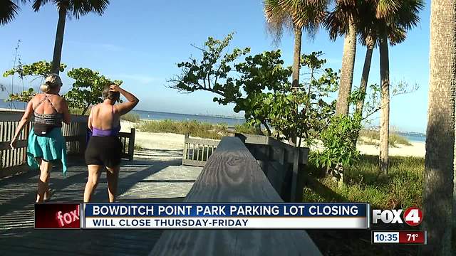 Parking lot at Fort Myers Beach park to temporarily close for maintenance