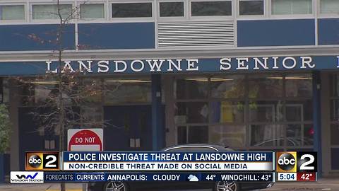 Police investigate threat at Landsdowne High School