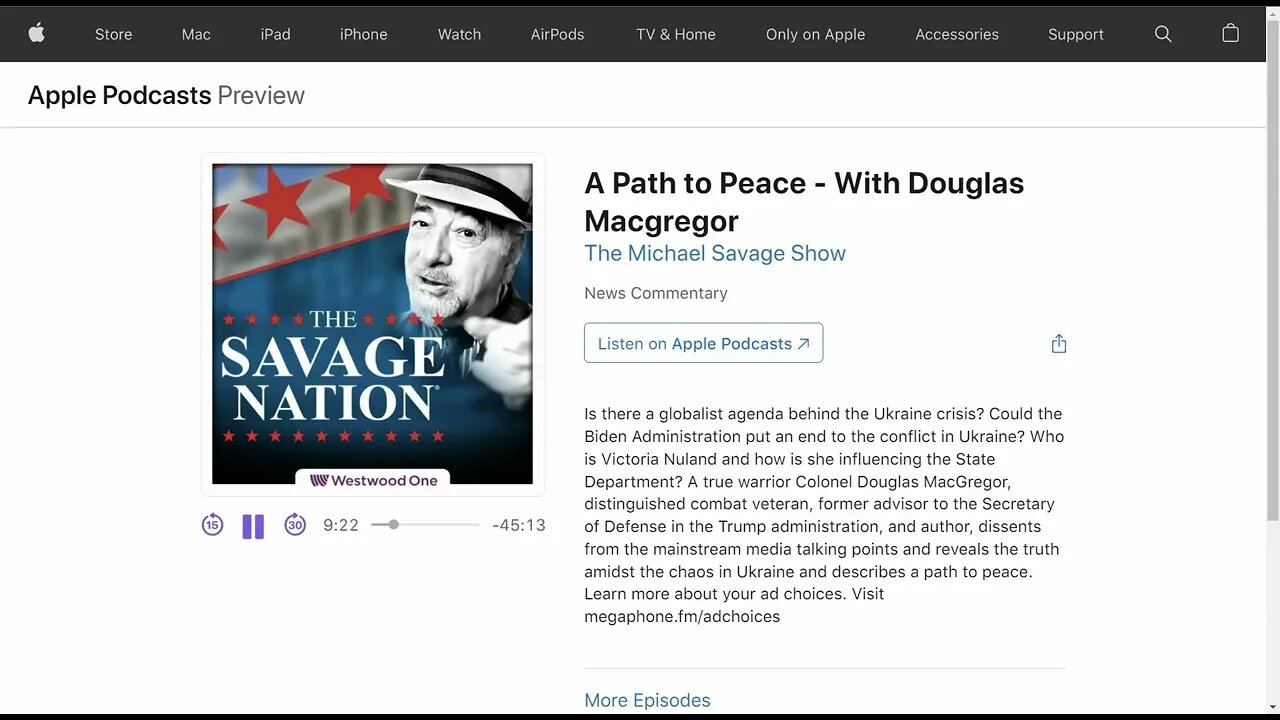 Col Macgregor on Savage Nation 10MAR22: "The last thing the United States needs is a major war."