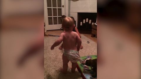 An Adorable Doggo Bites A Toddler's Diaper