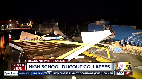 NKY high schools loses baseball dugout in storm