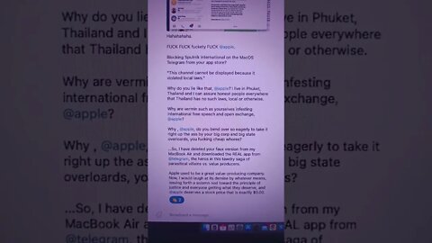 A Little Missive To #Apple For #Censoring Content On My #Telegram #App