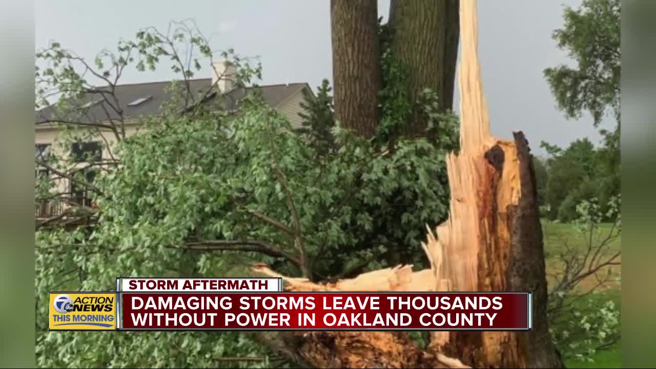 Damaging storms leave thousands without power in Oakland County