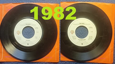 THE WHO "ATHENA"/"IT'S YOUR TURN", 7 inch single, Warner Bros. Records Inc. 1982