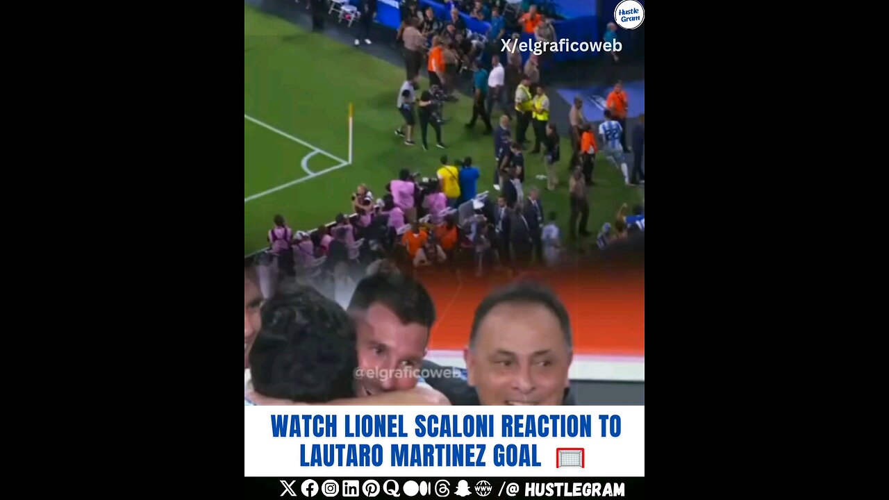 Lionel Scaloni reaction to Martinez match winning goal against Colombia in Copa America final