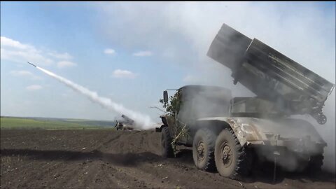 ★★★ Joint Operation of UAV's & Grad MLRS in Ukraine