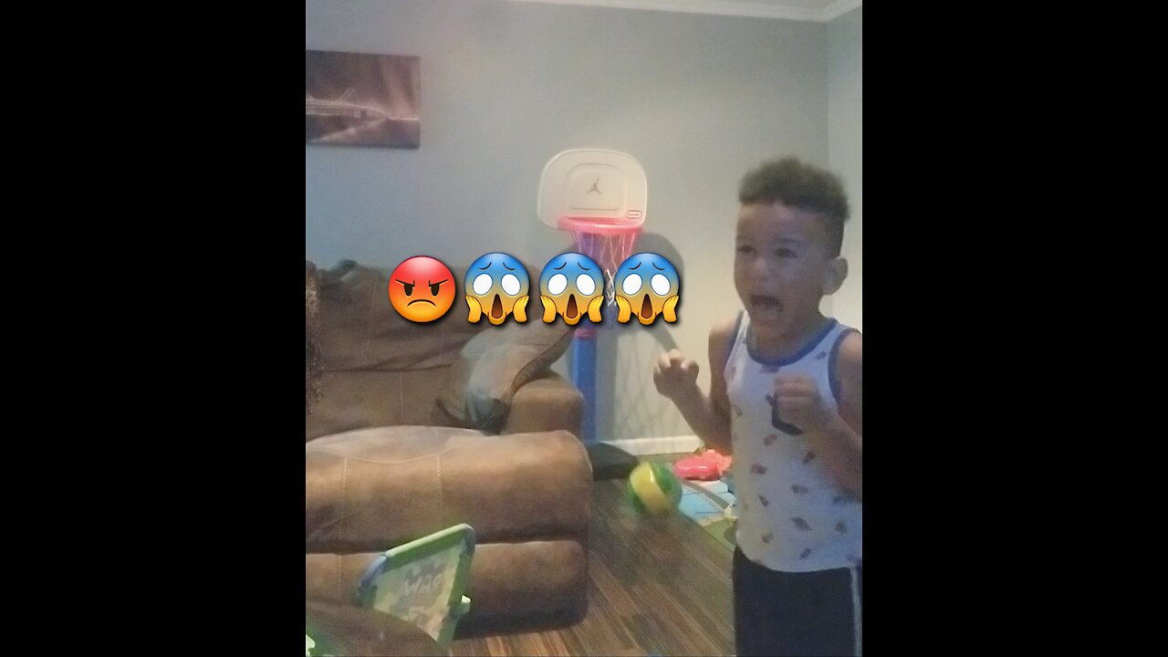 3 year old goes crazy after loosing to dad (watch till the end)