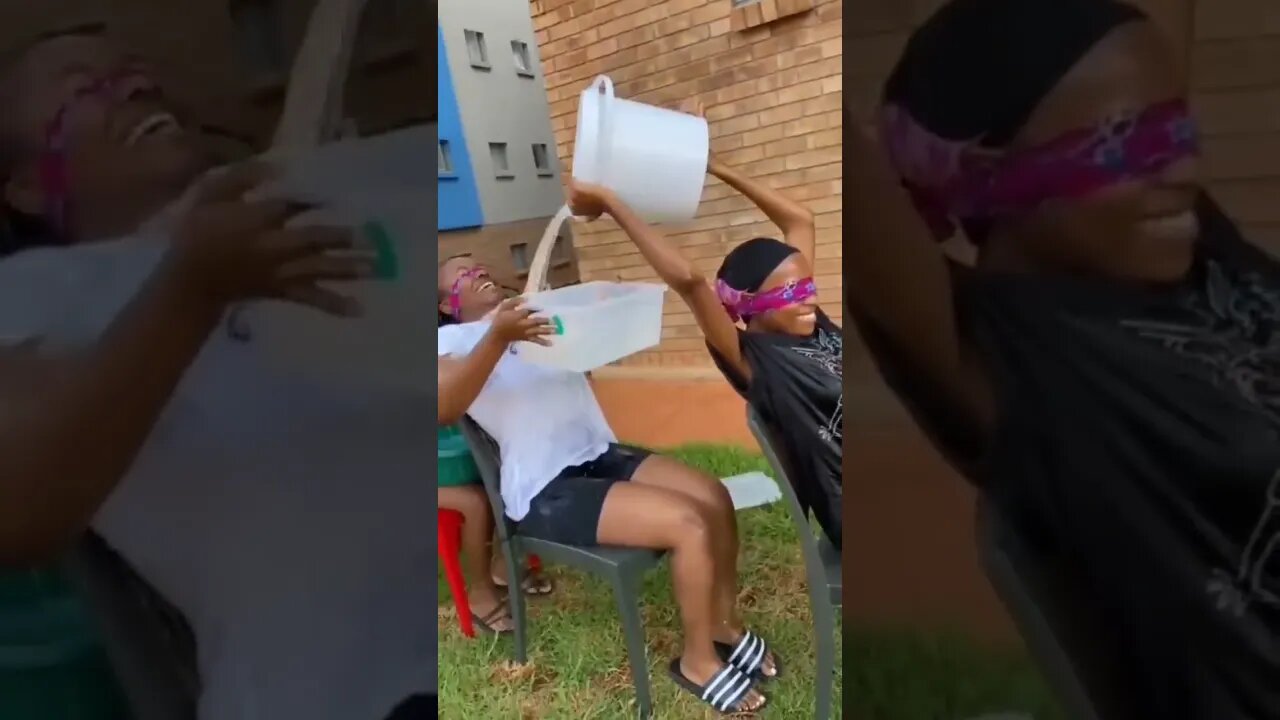 Hilarious Blindfold Water Bucket 🪣🪣🪣 Challenge #shorts #challenge