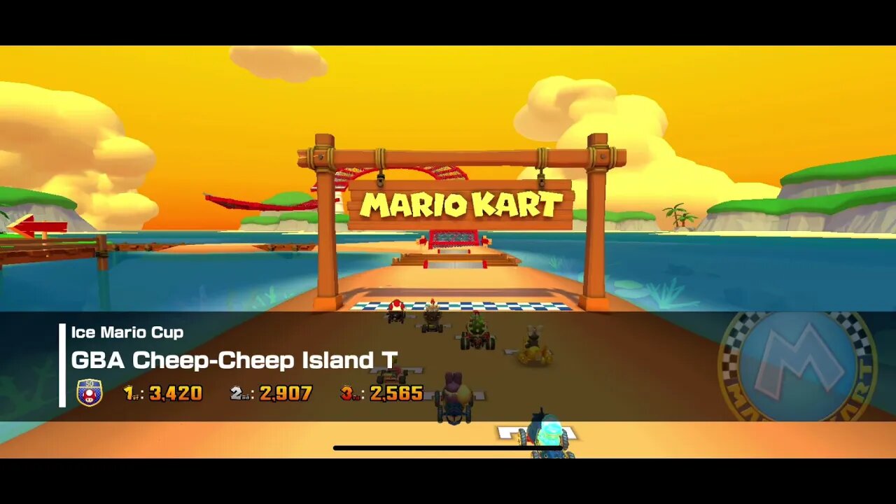 Mario Kart Tour - Cheep-Cheep Island T Horizontal Gameplay & OST