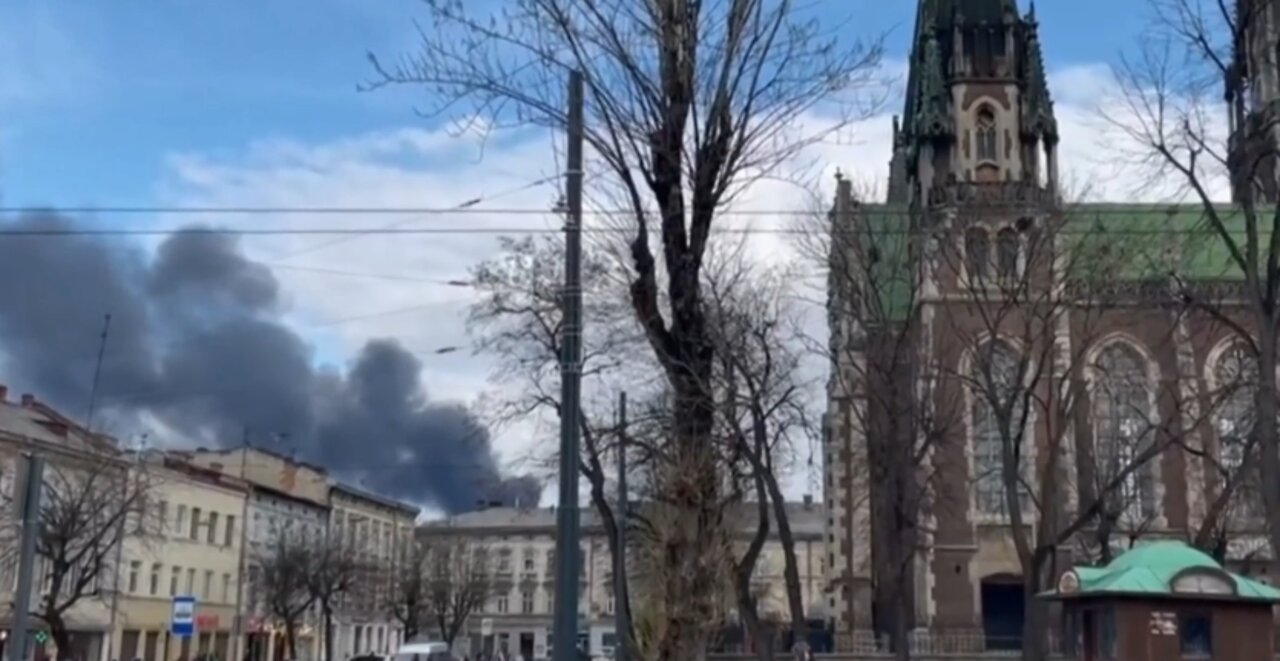 Buildings destroyed by Russian Kalibr missiles in Lviv. Western Ukraine.