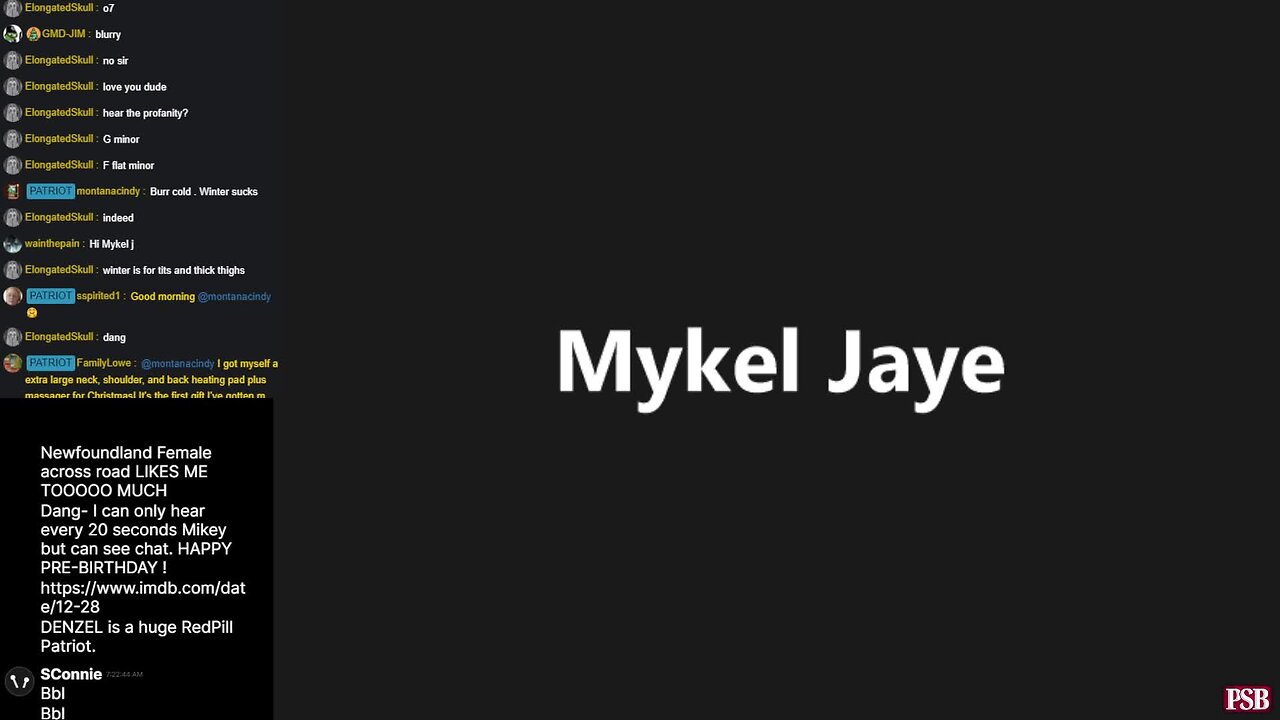 2023-12-27 07:22 EST - Patriots Soapbox AM: with MykelJaye, SkyeBreeze