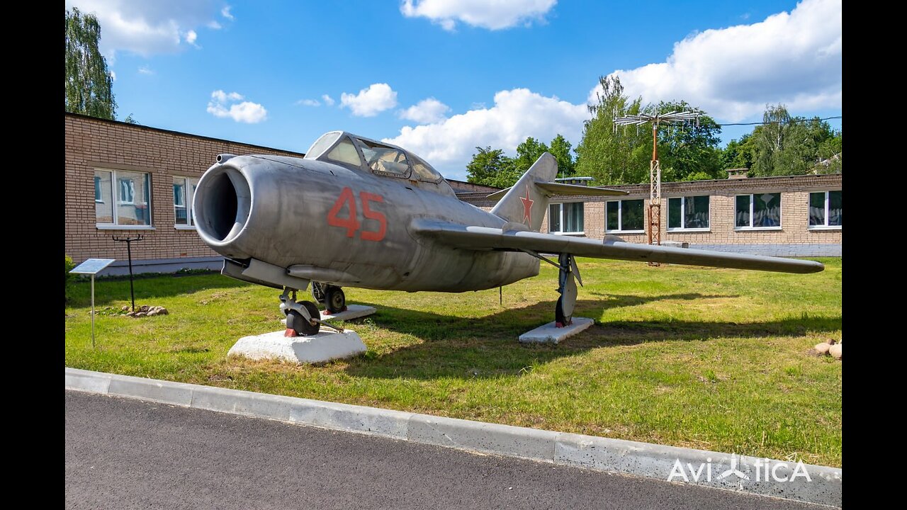 MiG-15UTI “Red 45” trainer fighter; initially it had the number “98 blue with a black border”