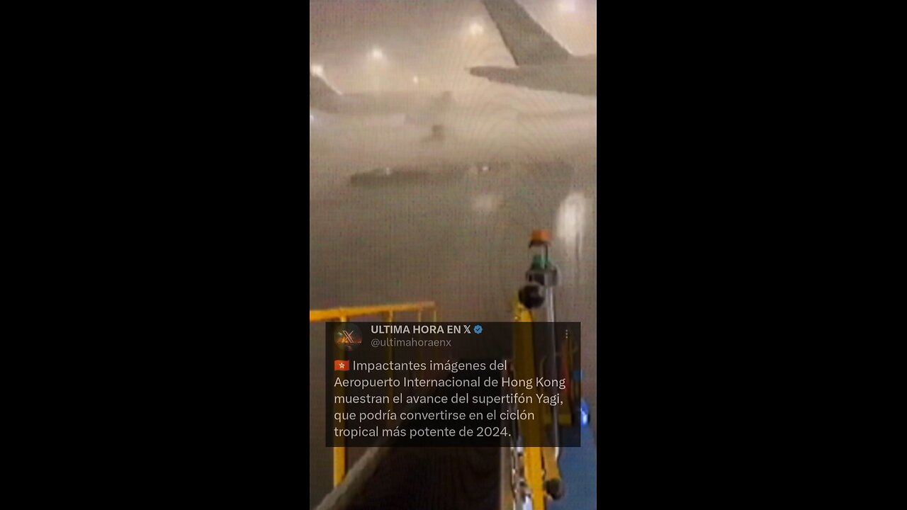 🇭🇰 Imágenes del Aeropuerto Internacional de Hong Kong muestran el avance del supertifón Yagi