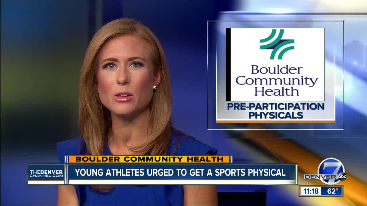 Boulder Community Health talks pre-participation physicals.