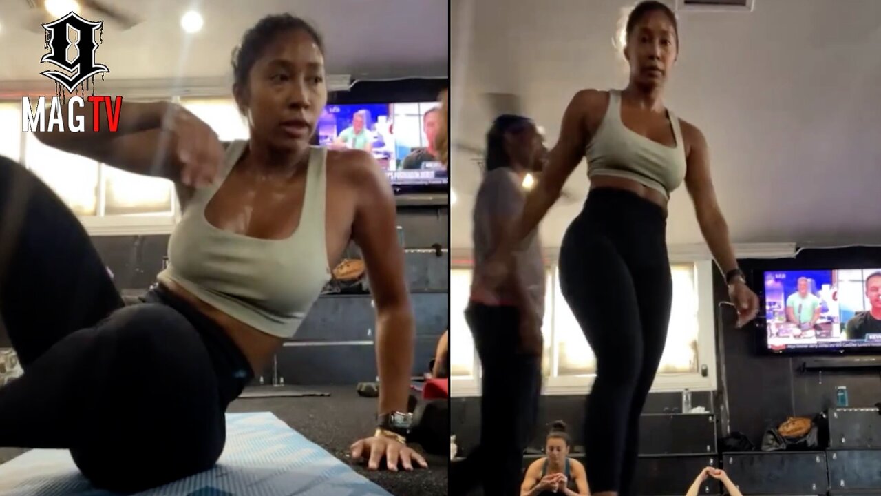 Omarion's "BM" Apryl Jones Shows Off Her Moose Knuckle During Workout! 🏋🏾‍♀️