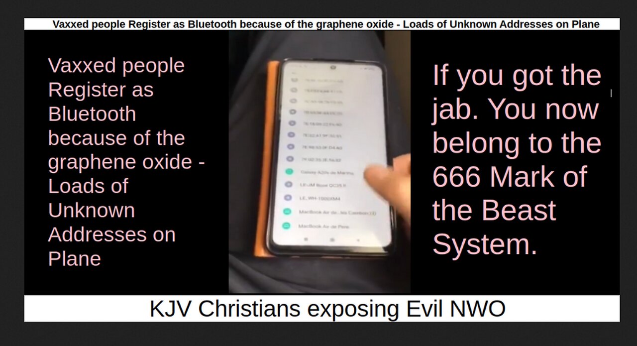 Vaxxed people Register as Bluetooth because of the graphene oxide - Unknown Addresses on Plane