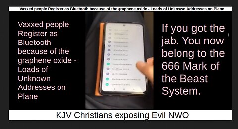 Vaxxed people Register as Bluetooth because of the graphene oxide - Unknown Addresses on Plane