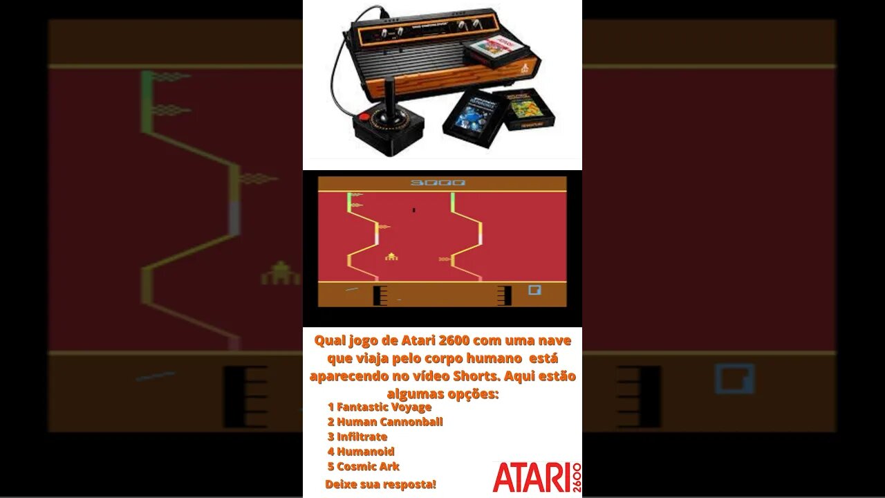 🎮"Desafio do Atari 2600: Adivinhe o Jogo com a nave dentro do corpo humano do Vídeo Shorts!🎮