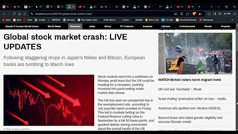 Global Stock Market Crash Amid US Admitting Recession