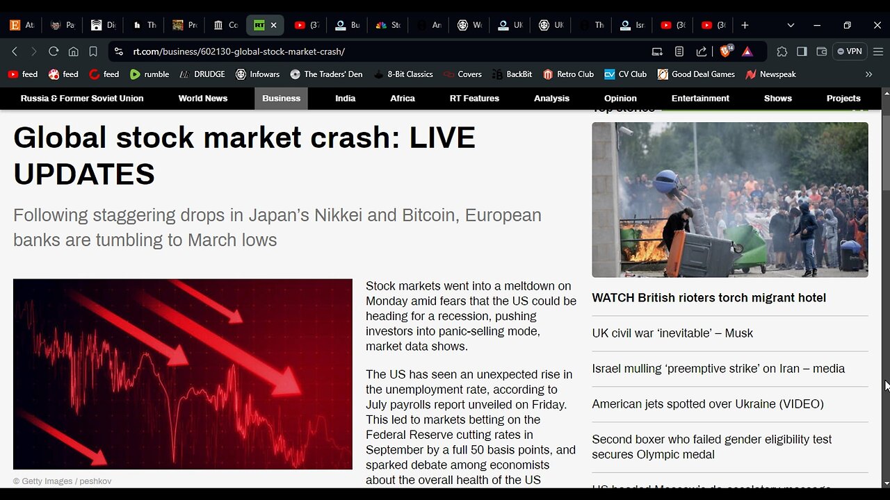 Global Stock Market Crash Amid US Admitting Recession