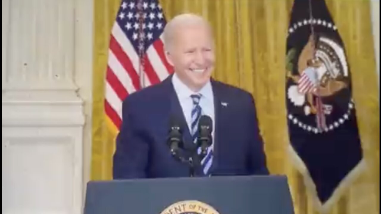 Disgraceful! Watch As Joe Biden Smiles Sheepishly When Asked Questions About Ukraine