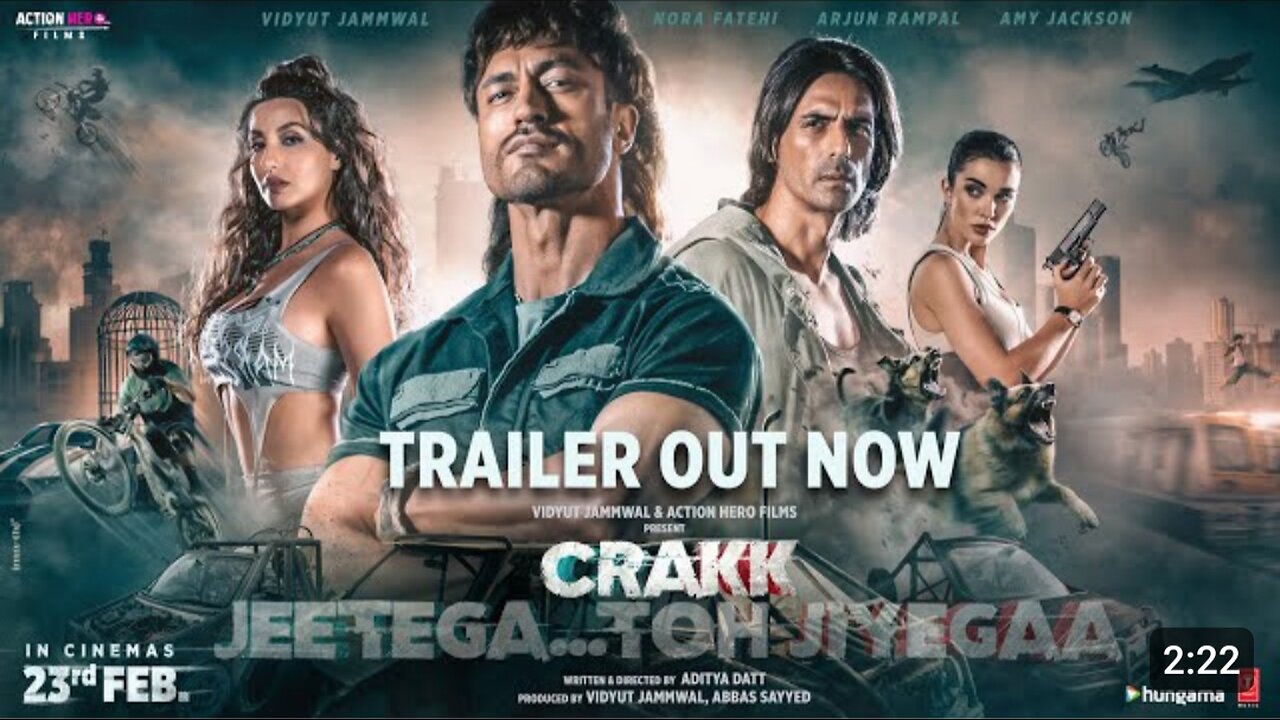 Crakk - Jeetegaa Toh Jiyegaa | Official Trailer | Vidyut Jammwal, Arjun R, Nora F | Aditya D | Amy J