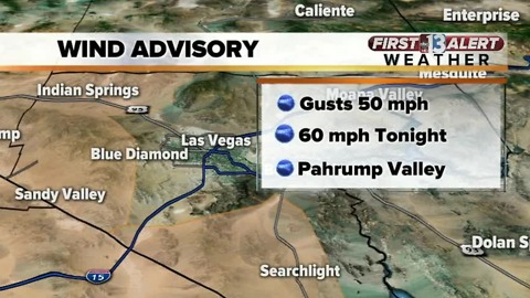 Wind advisory issued near Las Vegas, Pahrump