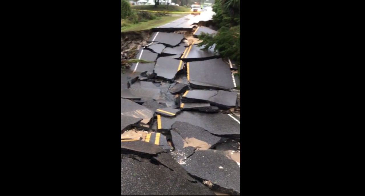 Hurricane Florence Aftermath Shows Total Road Destruction