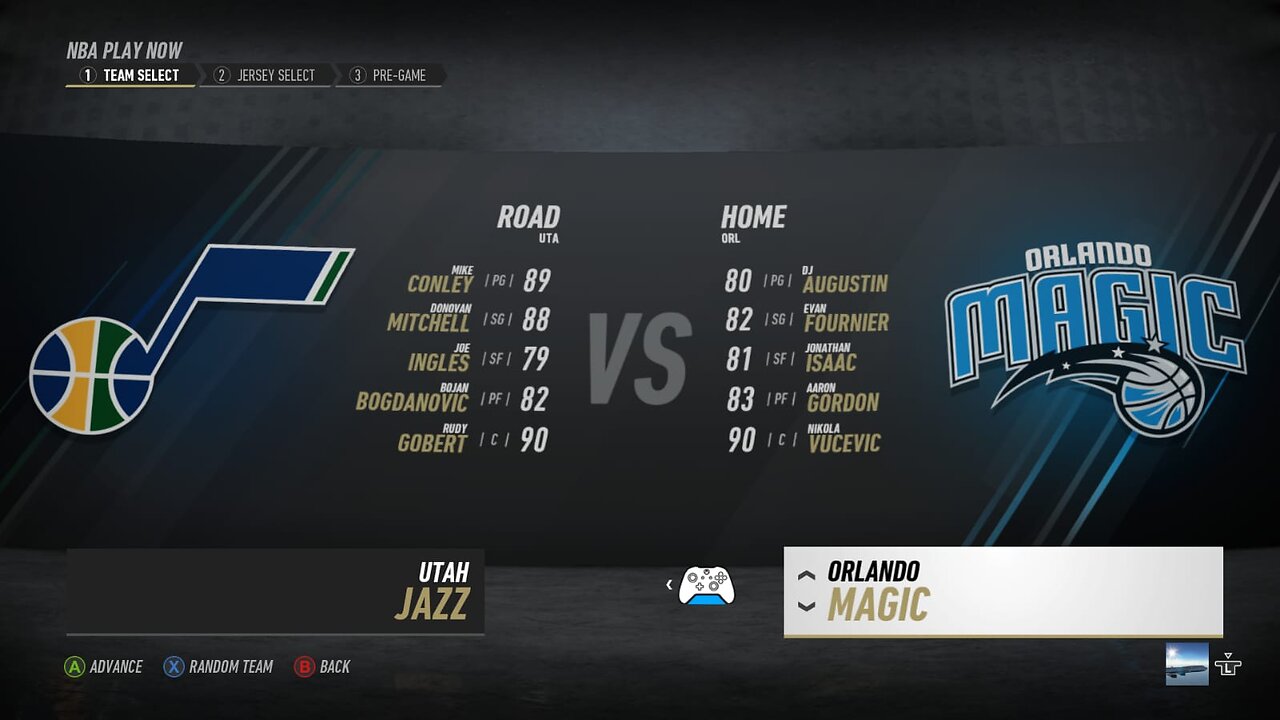 🏀NBA Live Season - Week 2 - Utah Jazz (Road) VS (Home) Orlando Magic