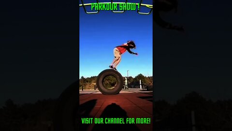 Amazing Parkour Demonstration! #Shorts #parkourstunts #tirestunts