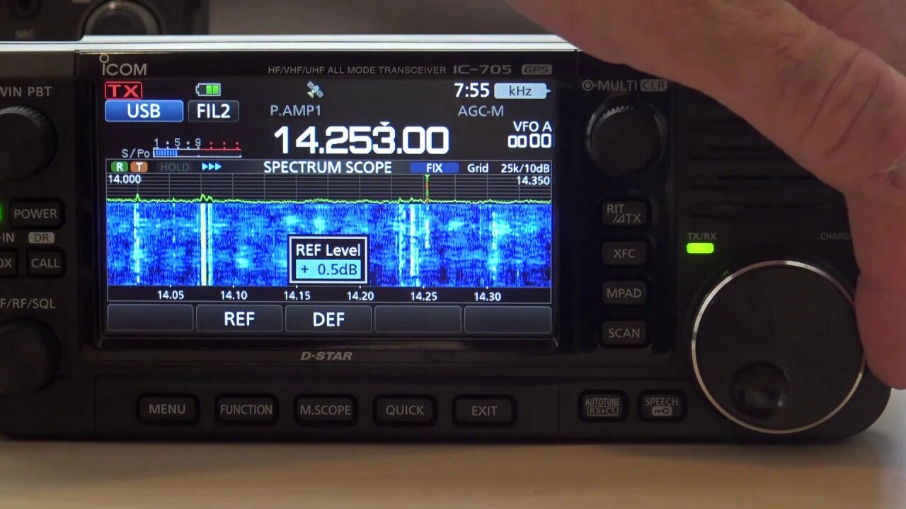 Icom IC-705, How To Setup And Maximize Your Waterfall/Spectrum Scope