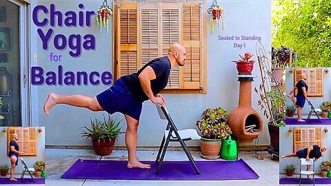 Chair Yoga for Improving Balance - Seated to Standing Chair Yoga Journey - Day 1 - 29 Minutes