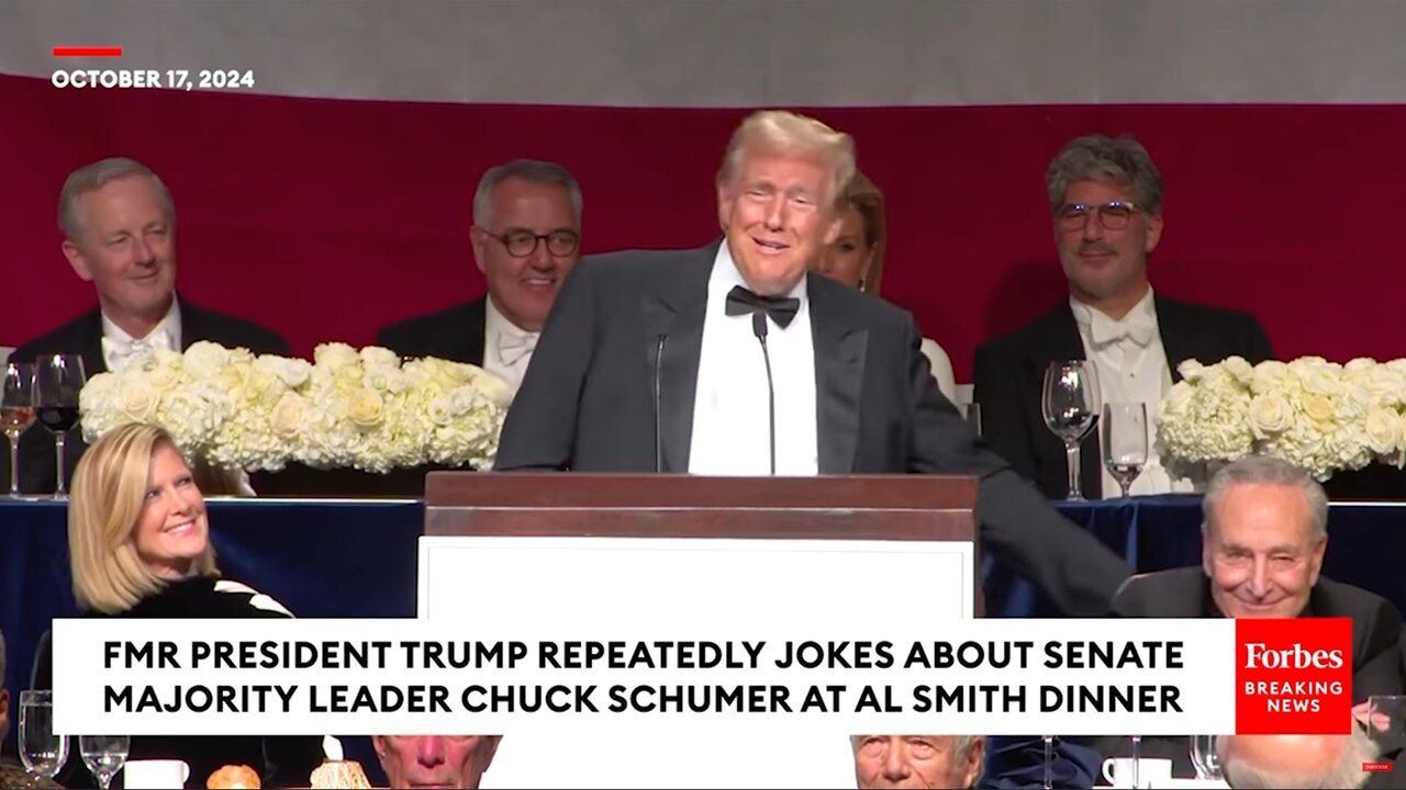 Trump and Gaffigan Hilariously Expose The Coup Against Biden at AL Smith Dinner in NYC