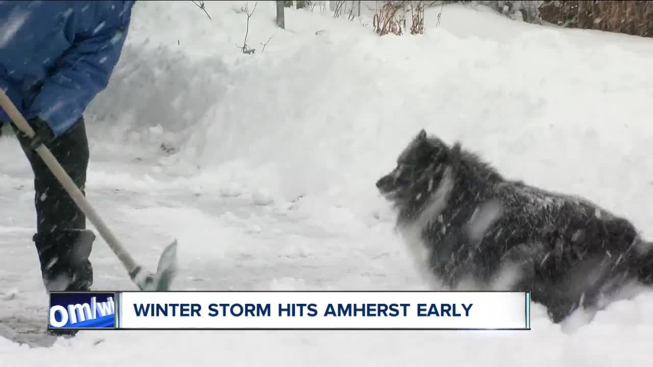 Winter storm hits Amherst early