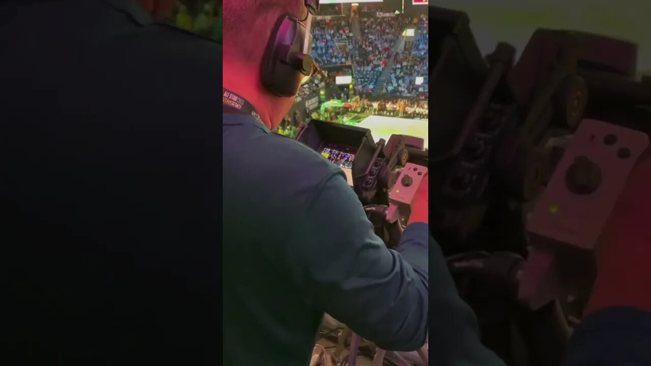 Cameraman Showing Off His Skills At The NBA All-Star Game