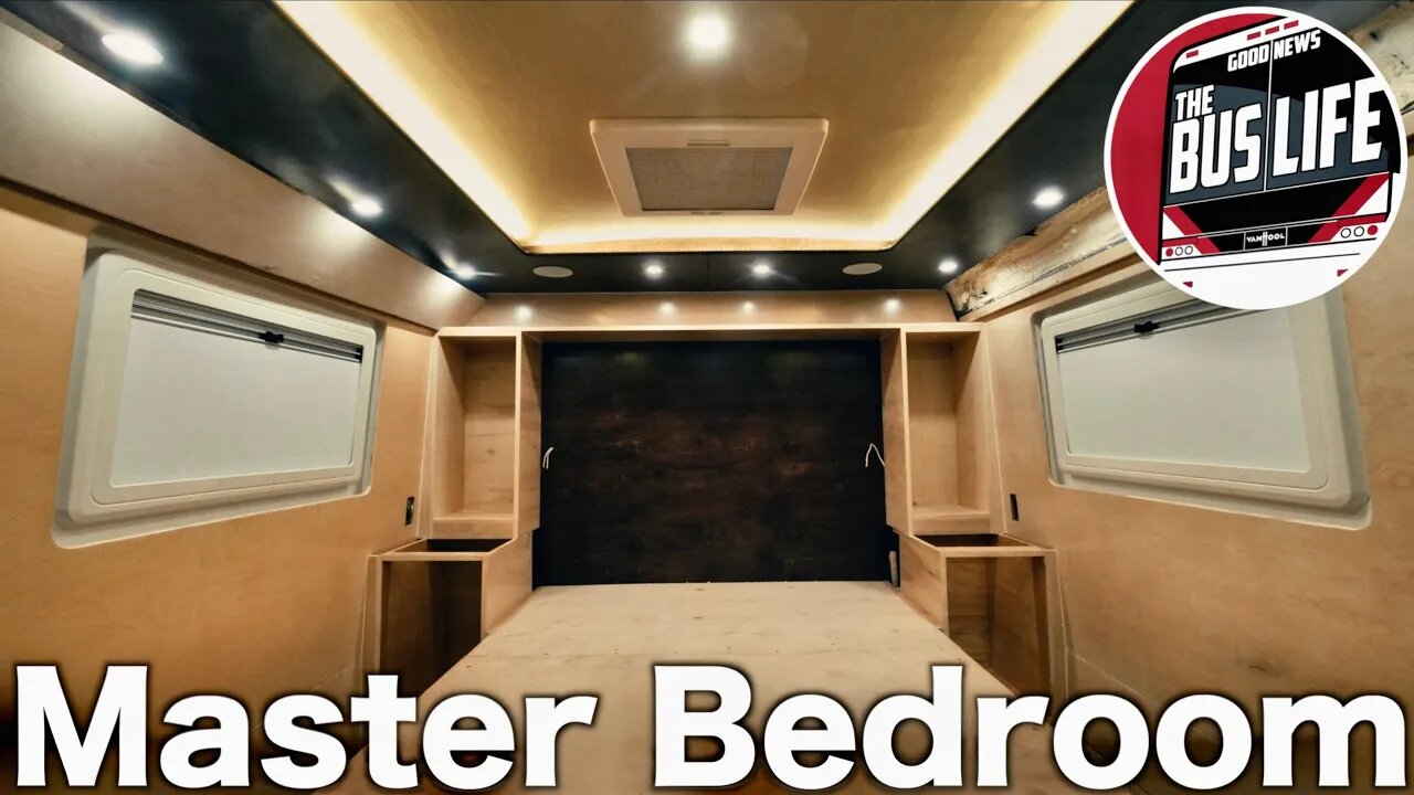 Finishing the Master Bedroom in our Bus Conversion!