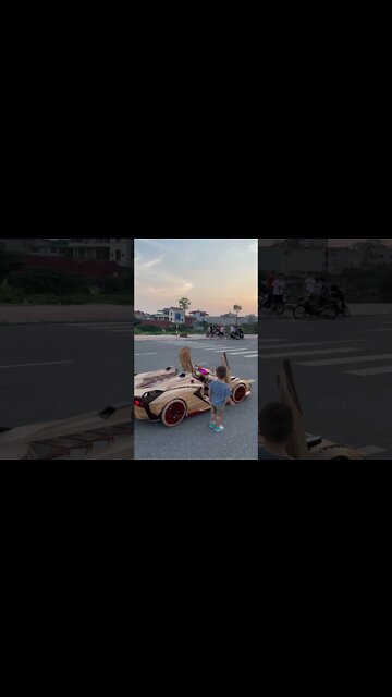 Poor Woodworker Give Wooden Lamborghini For His Son #Shorts