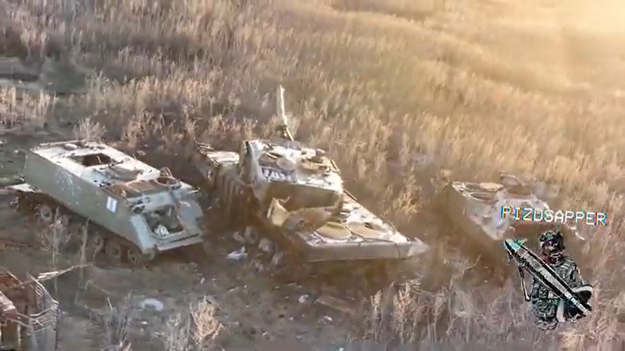 Ukraine War Combat Footage: 'Rabotinskoye Cemetery of Armored Vehicles' - Leopard 2 Tank, Stryker