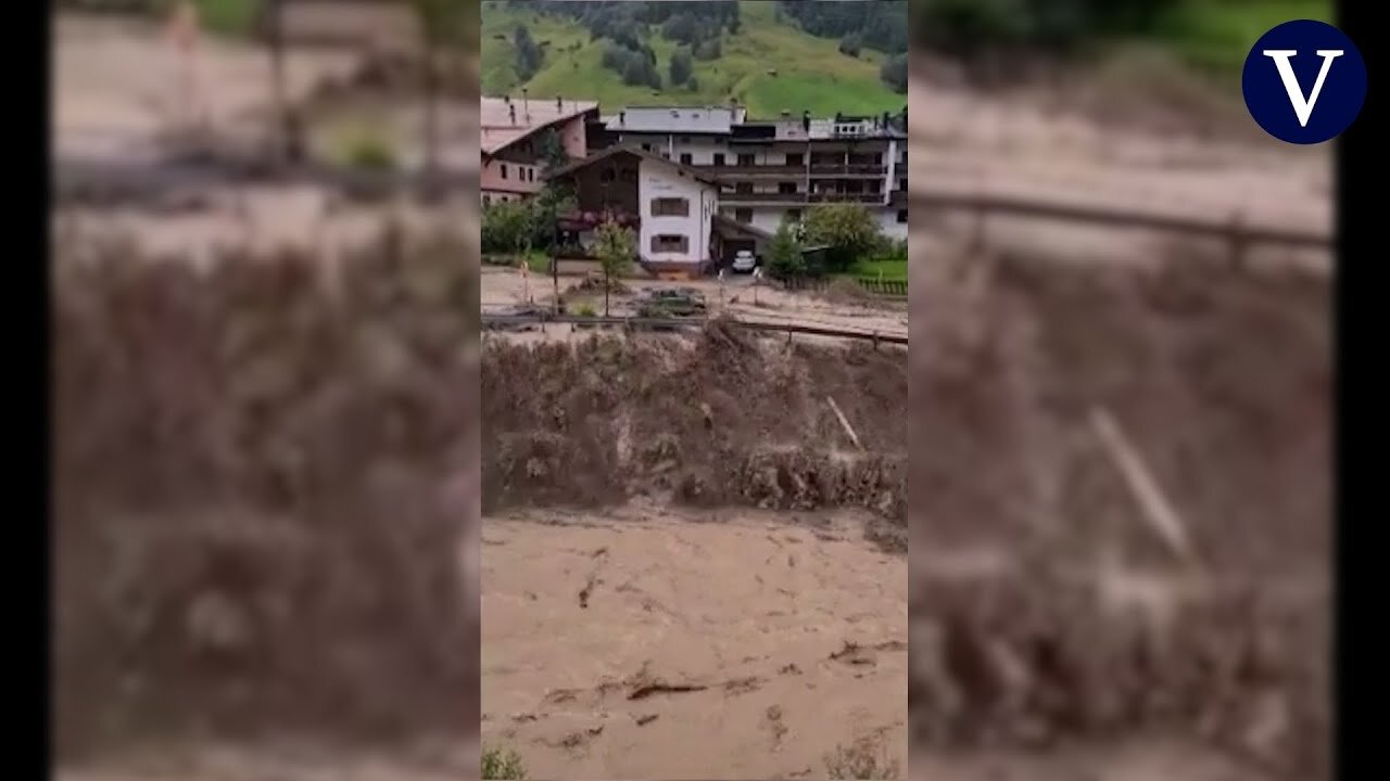 Impresionantes riadas en los Alpes austríacos a consecuencia de las fuertes lluvias